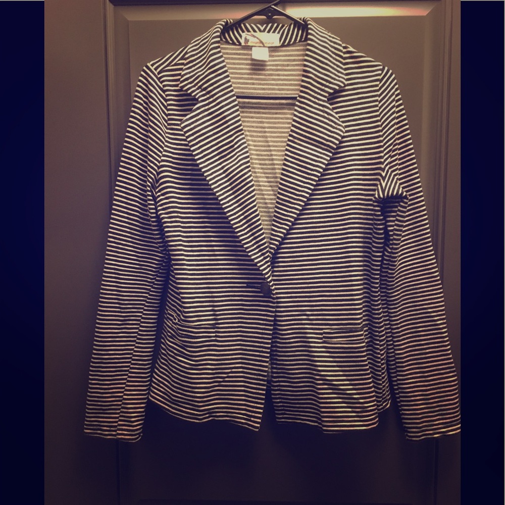 Striped cotton blazer